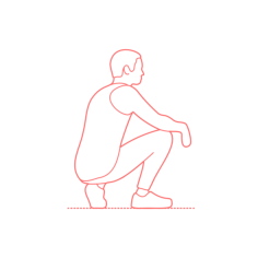 Humans Crouching Squatting Men Side Outline Svg File, Free Vectors File